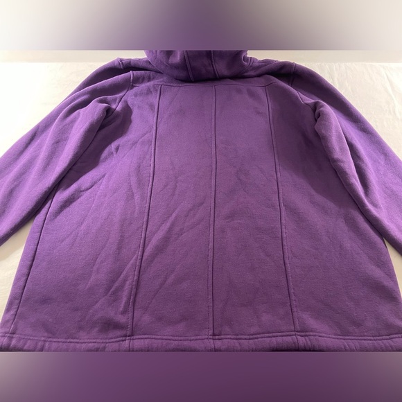 Woman Within Thermal Lined Fleece Hoodie Size 1X Purple - Picture 12 of 16